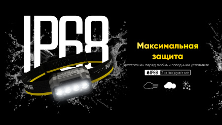 Фонарь налобный NiteCore HA23 UHE 600Lum (Черный/Серый, MCT 3000-6500K; +3шт*AAA)